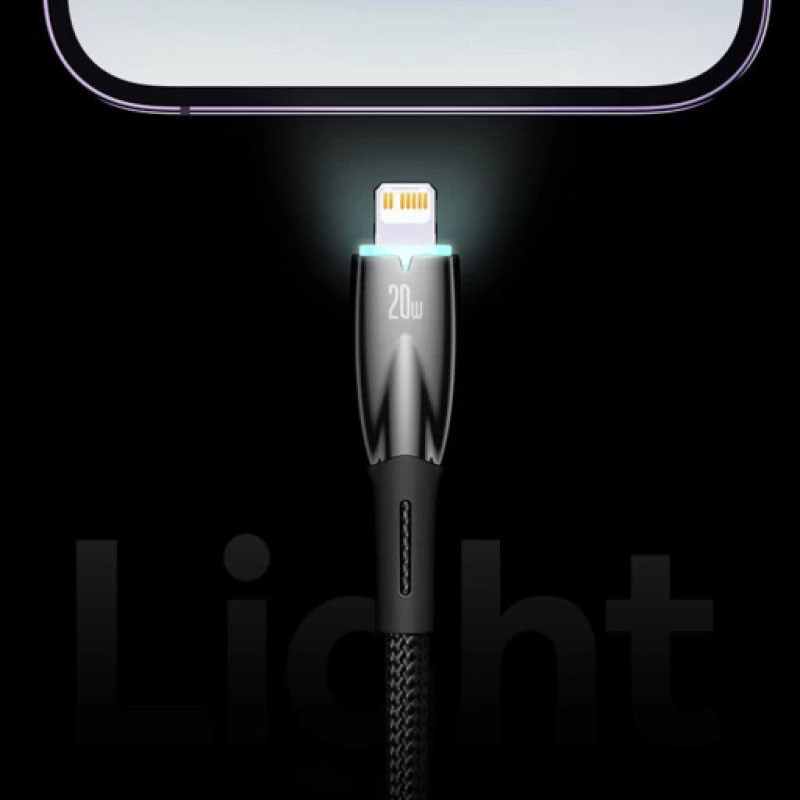 Купить Дата кабель Baseus Glimmer Series Fast Charging Data Cable Type-C to Lightning 20W 1m (CADH000001) (Black) на vchehle.ua