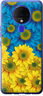 Чохол Жовто-блакитні квіти на Tecno Spark 6 KE7