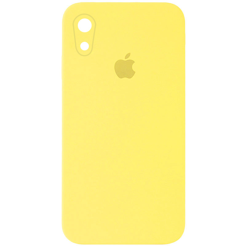 Чехол Silicone Case Square Full Camera Protective (AA) для Apple iPhone XR (6.1") (Желтый / Yellow)