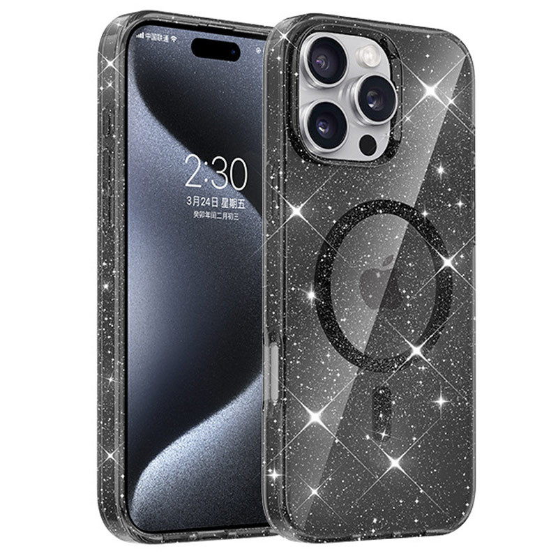 Чохол TPU Eclipse Sparkle (MagFit) на Apple iPhone 16 Pro (6.3") (Black)