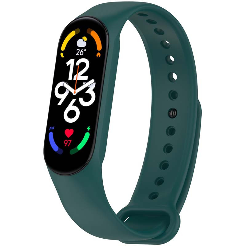 Силиконовый ремешок для Xiaomi Mi Band 7/6/5/4/3 (Зеленый / Pine green)