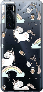 

Чехол Единорог и кофе для Vivo V20 SE 1607316
