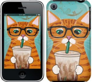 Чохол Зеленоокий кіт в окулярах на iPhone 3Gs