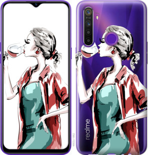 

Чехол Девушка с бокалом для Realme 5 920058