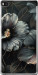 Чехол Черные цветы для Huawei Ascend P8