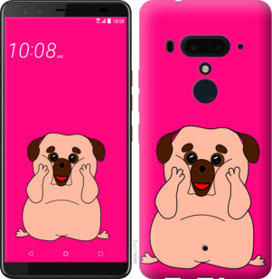 

Чехол Весёлый мопс для HTC U12 Plus 928354