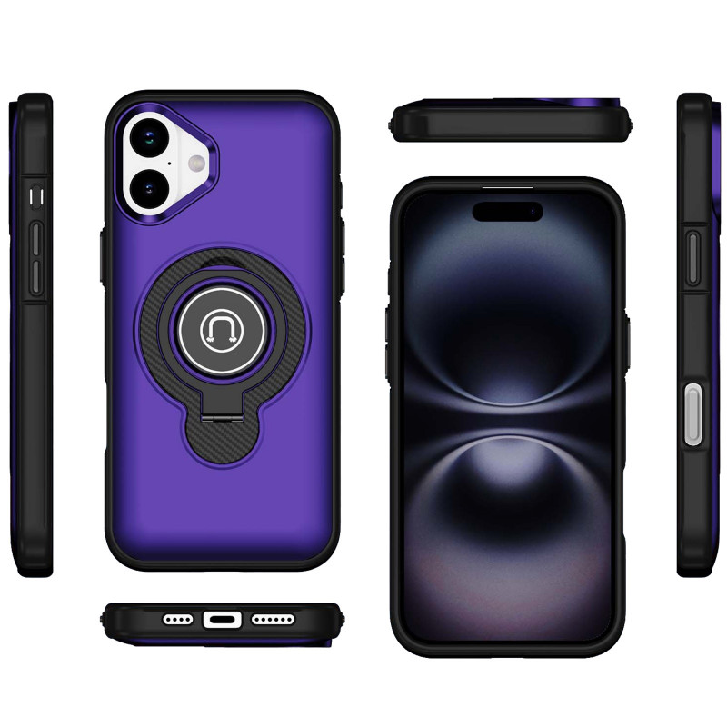 Фото TPU+Textured PC Magnet для Apple iPhone 16 (6.1") (Purple) в магазине vchehle.ua