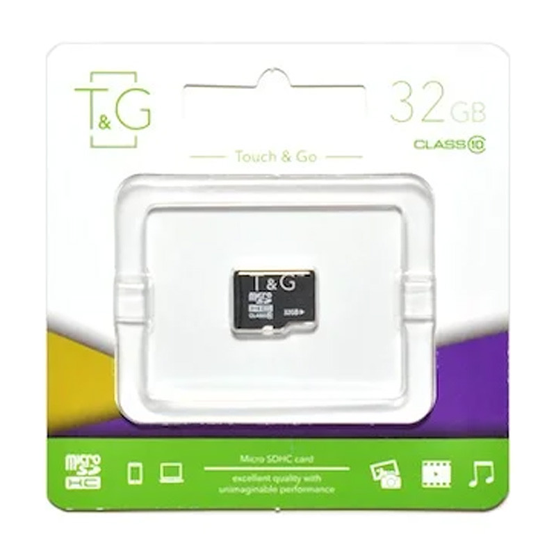 

Карта памяти T&G microSDXC (UHS-1) 32 GB class 10 (без адаптера) (Черный) 1162876