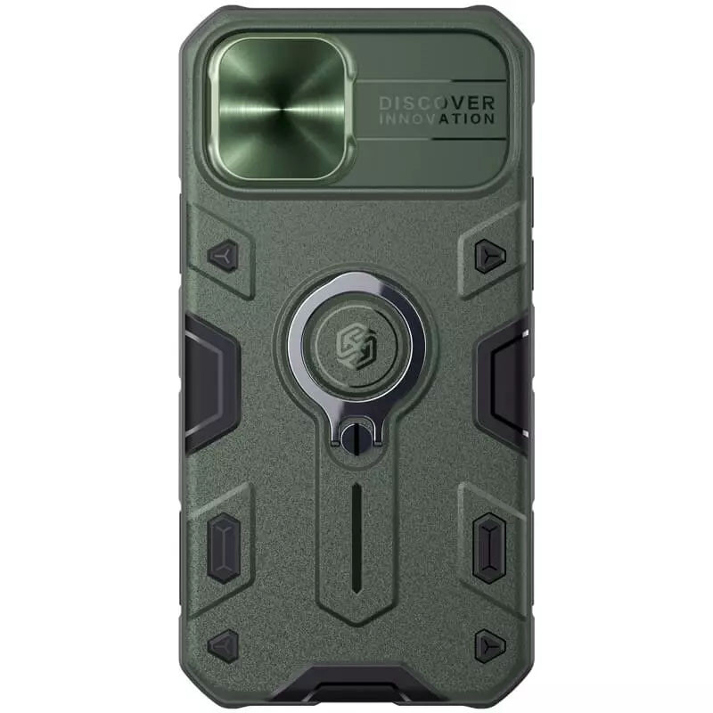 Фото TPU+PC чехол Nillkin Metal CamShield Armor no logo (шторка на камеру) для Apple iPhone 12 Pro / 12 (Green) на vchehle.ua