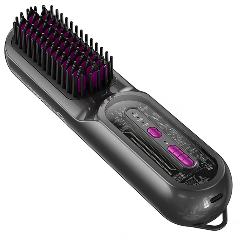 Расческа-выпрямитель Hoco HP45 Heating straight hair comb (Gray) в магазине vchehle.ua