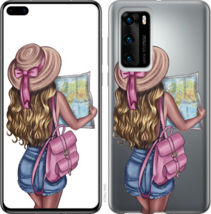 

Чехол Девушка с картой для Huawei P40 933410