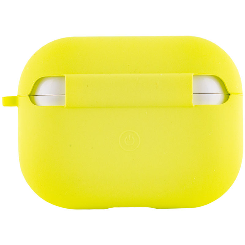 Фото Силиконовый футляр с микрофиброй для наушников Airpods Pro (Желтый / Bright Yellow) в магазине vchehle.ua