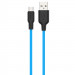 Уценка Дата кабель Hoco X21 Plus Silicone MicroUSB Cable (1m) (Мятая упаковка / Black / Blue)