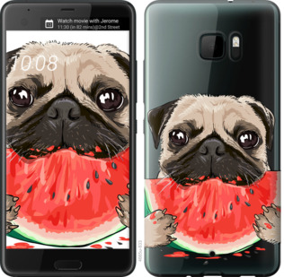 

Чехол Мопс и арбуз для HTC U Ultra 843516