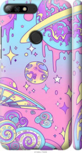Чехол Розовая галактика для Huawei Y7 Prime (2018)