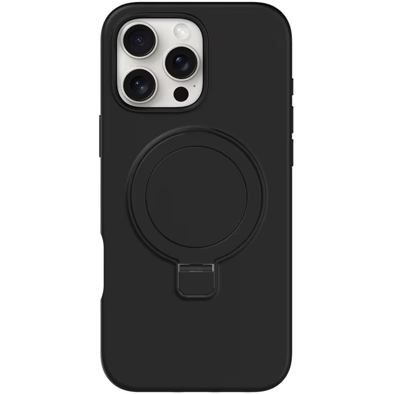 Чохол Silicone Case Full Protective NO LOGO with Ring на Apple iPhone 16 Pro (6.3") (Black)