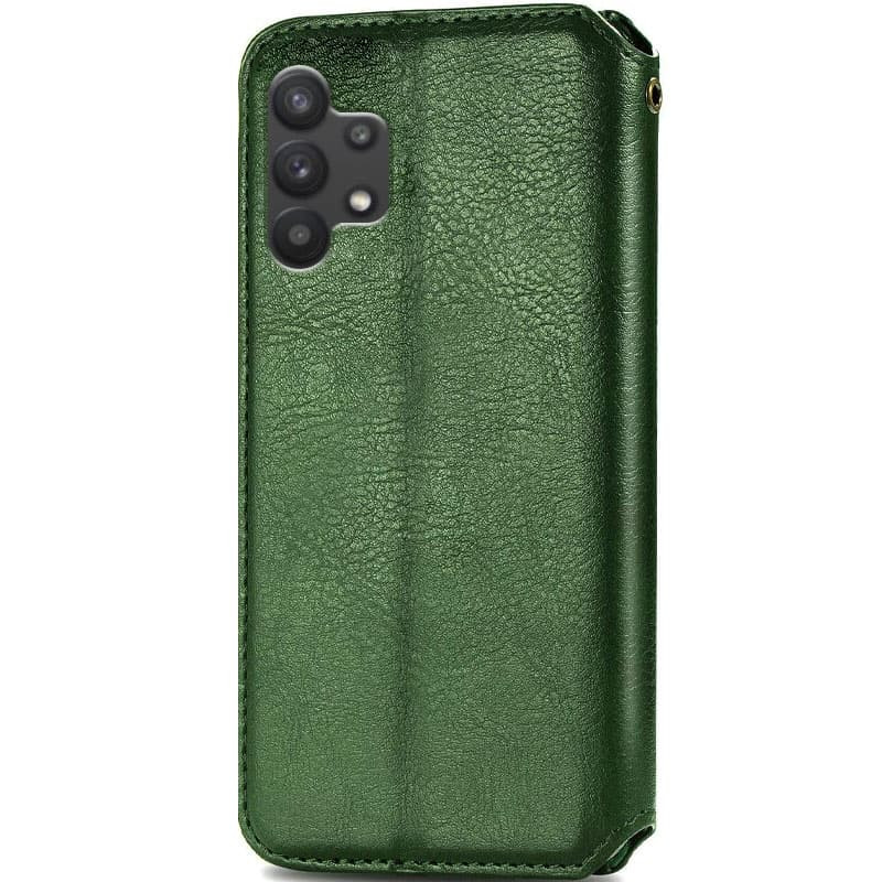 Фото Кожаный чехол книжка GETMAN Cubic (PU) для Samsung Galaxy A32 4G (Зеленый) на vchehle.ua