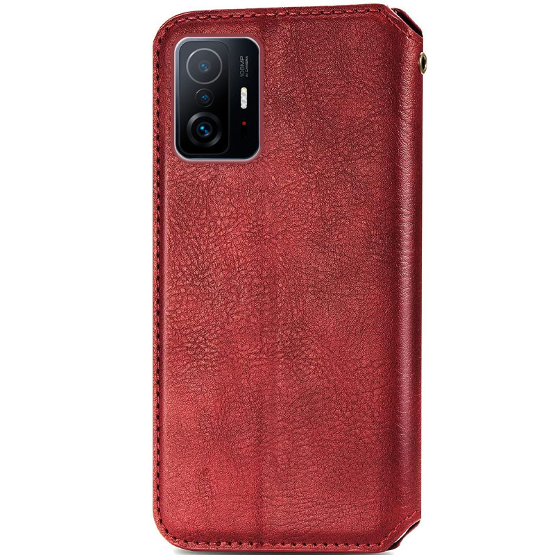 Кожаный чехол-книжка GETMAN Cubic (PU) для Xiaomi 11T / 11T Pro (Красный) в магазине vchehle.ua