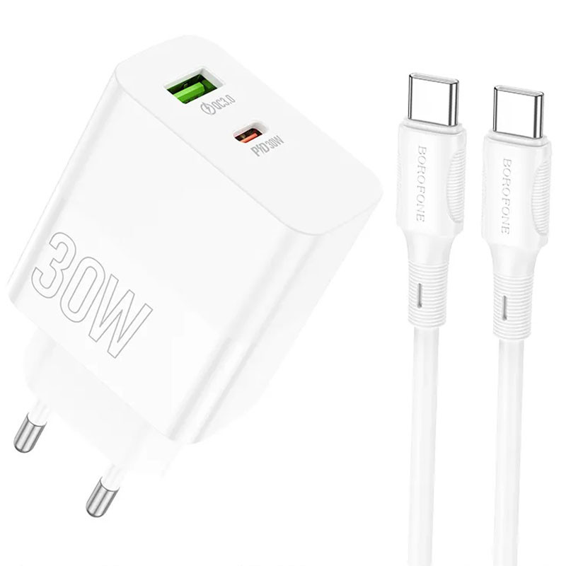 

МЗП Borofone BA75A PD30W+QC3.0 + Type-C + Type-C (White) 1567886