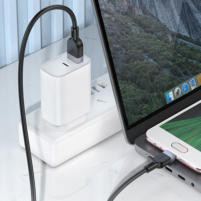 Купить Дата кабель Hoco X109 Energy silicone USB to Type-C (1m) (Black) на vchehle.ua