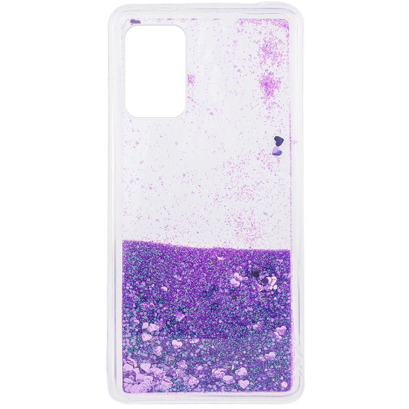 TPU чехол Liquid hearts для Samsung Galaxy A32 5G (Фиолетовый)