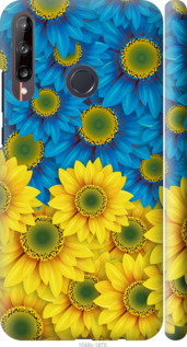 Чехол Жёлто-голубые цветы для Huawei P40 Lite E