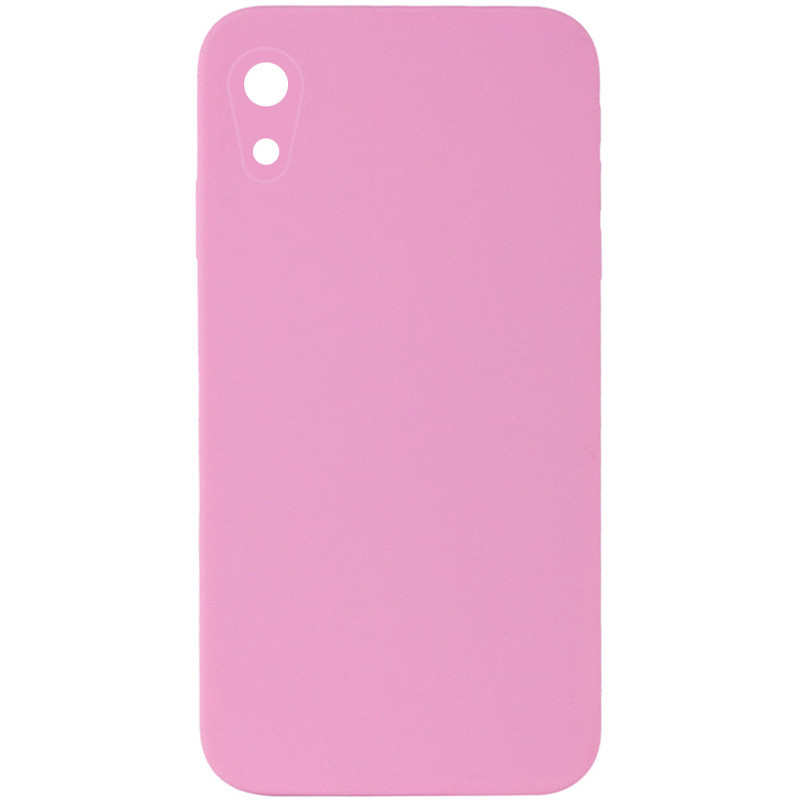 Silicone Case Square Full Camera Protective (AA) NOLOGO для Apple iPhone XR (6.1") (Розовый / Light pink)