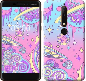 Чехол Розовая галактика для Nokia 6.1