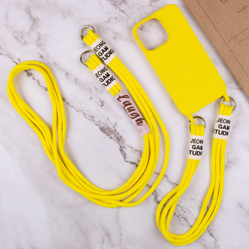 Купити Чохол TPU two straps California на Apple iPhone 13 (6.1") (Жовтий) на vchehle.ua
