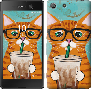 Чехол Зеленоглазый кот в очках для Sony Xperia M5 E5633