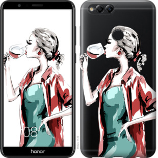 

Чехол Девушка с бокалом для Huawei Honor 7X 841737