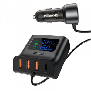 АЗУ Acefast B11 Car Charger Splitter with Digital Display 138W (4USB-A/2C)