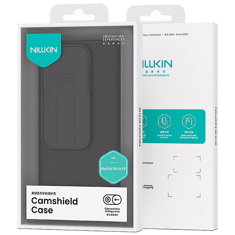 Заказать Карбоновая накладка Nillkin Camshield (шторка на камеру) для Xiaomi Redmi Note 14 5G (Черный / Black) на vchehle.ua