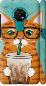 Чехол Зеленоглазый кот в очках для Nokia 7.2