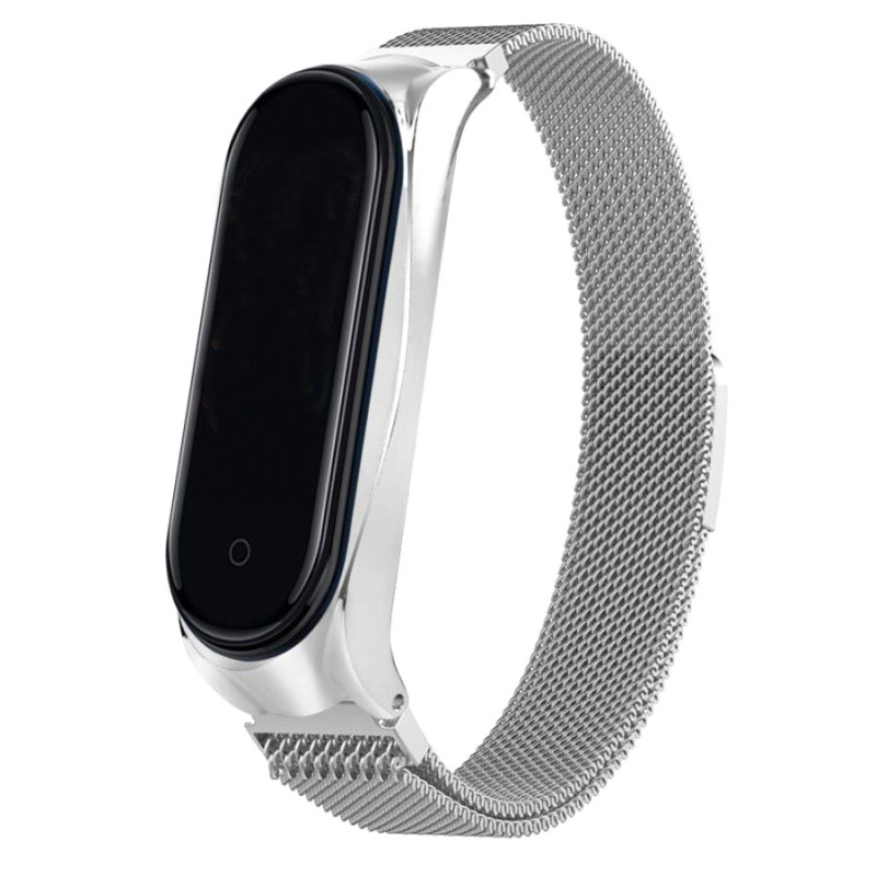 Ремешок Milanese Loop Design для Xiaomi Mi Band 3/4 (Серебряный)