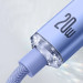 Фото Дата кабель Baseus Crystal Shine Series Type-C to Lightning 20W (1.2m) (CAJY00020) (Purple) на vchehle.ua