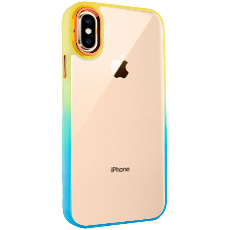 Чохол TPU+PC Fresh sip series на Apple iPhone XS Max (6.5") (Бірюзовий / Помаранчевий)