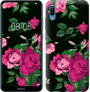 

Чохол Троянди на чорному тлі на Huawei Y6 2019 711493