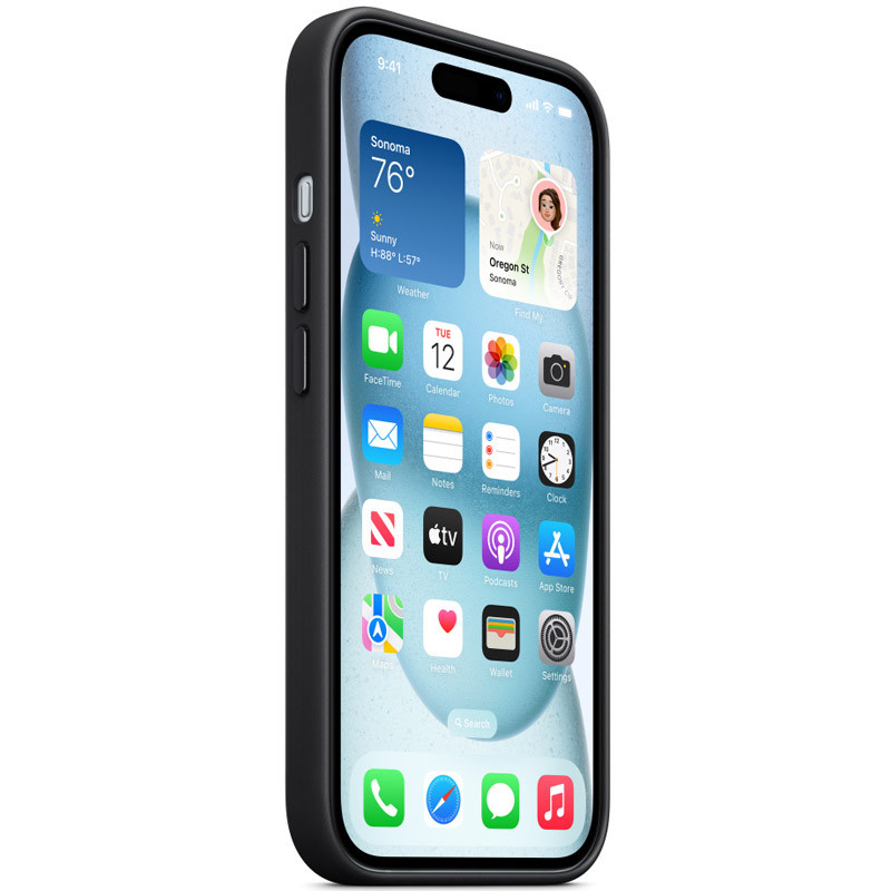 Фото Чохол FineWoven (AAA) with Magnetic Fit на Apple iPhone 15 (6.1") (Black) в маназині vchehle.ua