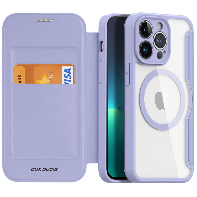 Фото Чохол-книжка Dux Ducis Skin X Pro with Magnetic safe на Apple iPhone 16 Pro (6.3") (Purple) на vchehle.ua