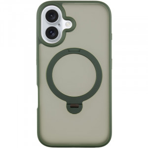 TPU+PC чехол Metal Buttons with Magnetic Safe Colorful HQ Ring для Apple iPhone 16 (6.1")