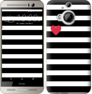 

Чехол Черно-белые полосы для HTC One M9 Plus 751766