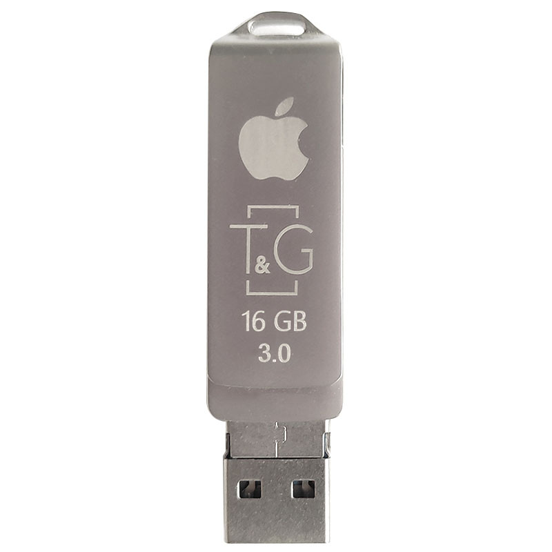 Флеш-драйв T&G 004 Metal series USB 3.0 - Lightning, 16GB (Срібний)