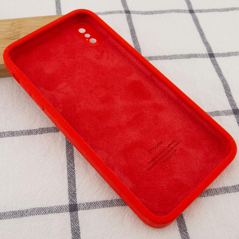 Фото Silicone Case Square Full Camera Protective (AA) NOLOGO для Apple iPhone XS Max (6.5") (Красный / Red) в магазине vchehle.ua