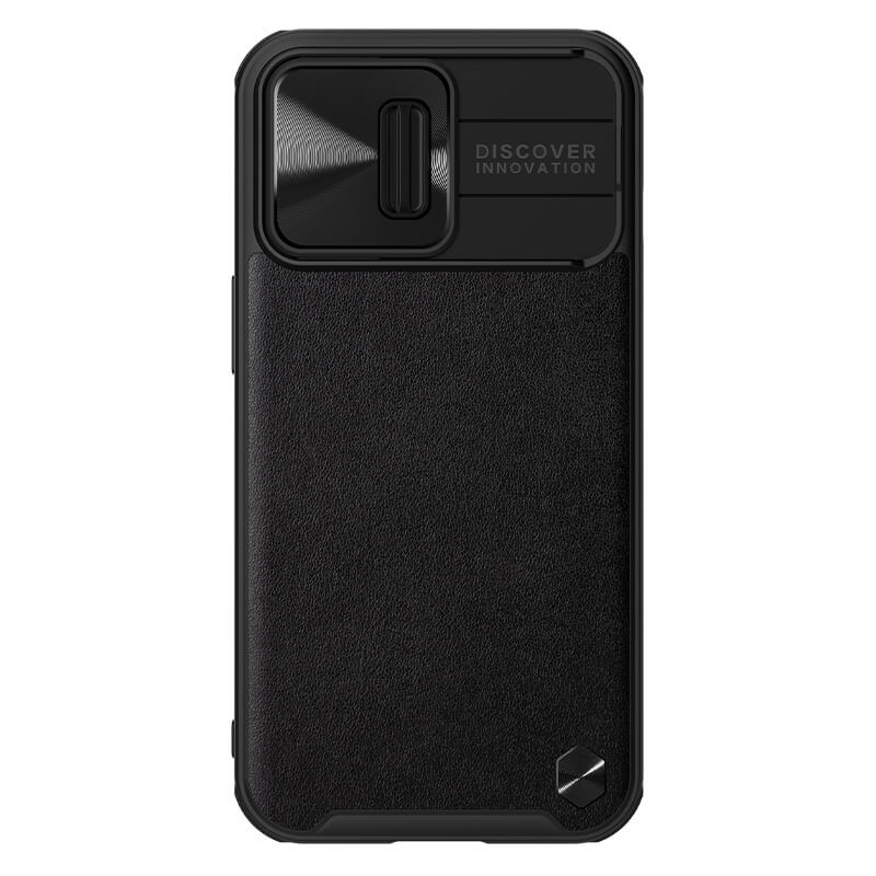 Фото Кожаная накладка Nillkin Camshield Leather (шторка на камеру) для Apple iPhone 13 Pro (6.1") (Черный / Black) на vchehle.ua