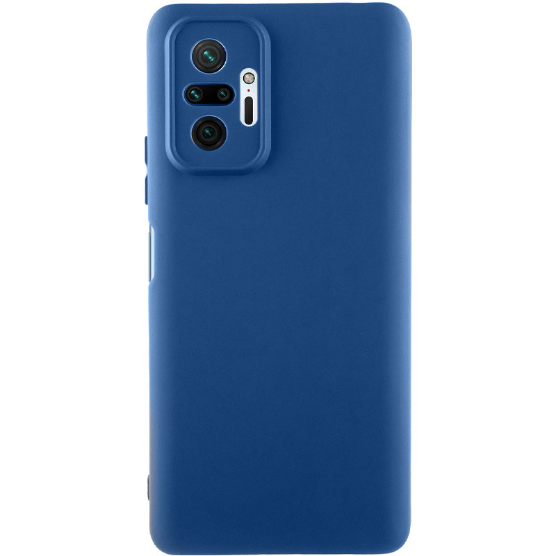 Чехол TPU GETMAN Liquid Silk Full Camera для Xiaomi Redmi Note 10 Pro / 10 Pro Max (Синий / Navy Blue)