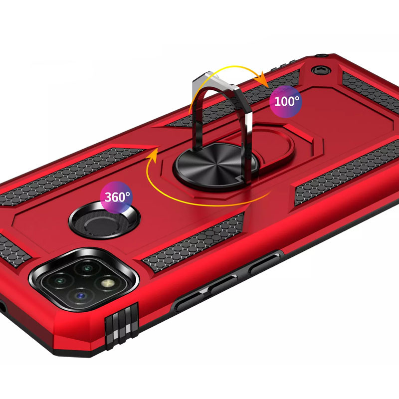 Замовити Ударостійкий чохол Serge Ring for Magnet на Xiaomi Redmi 9C (Червоний) на vchehle.ua