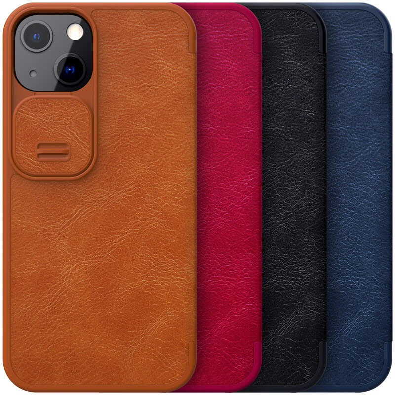 Кожаный чехол-книжка Nillkin Qin Pro Camshield для Apple iPhone 14 (6.1")