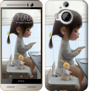 

Чехол Милая девочка с зайчиком для HTC One M9 Plus 636477