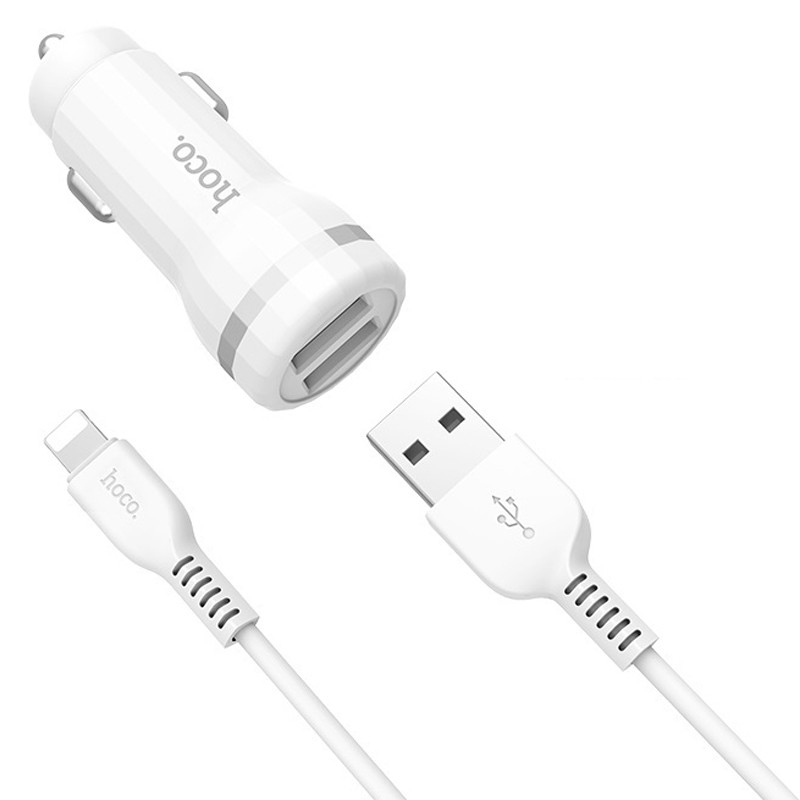 АЗУ Hoco Z27 Staunch 2.4A (2USB-A) + кабель USB to Lightning